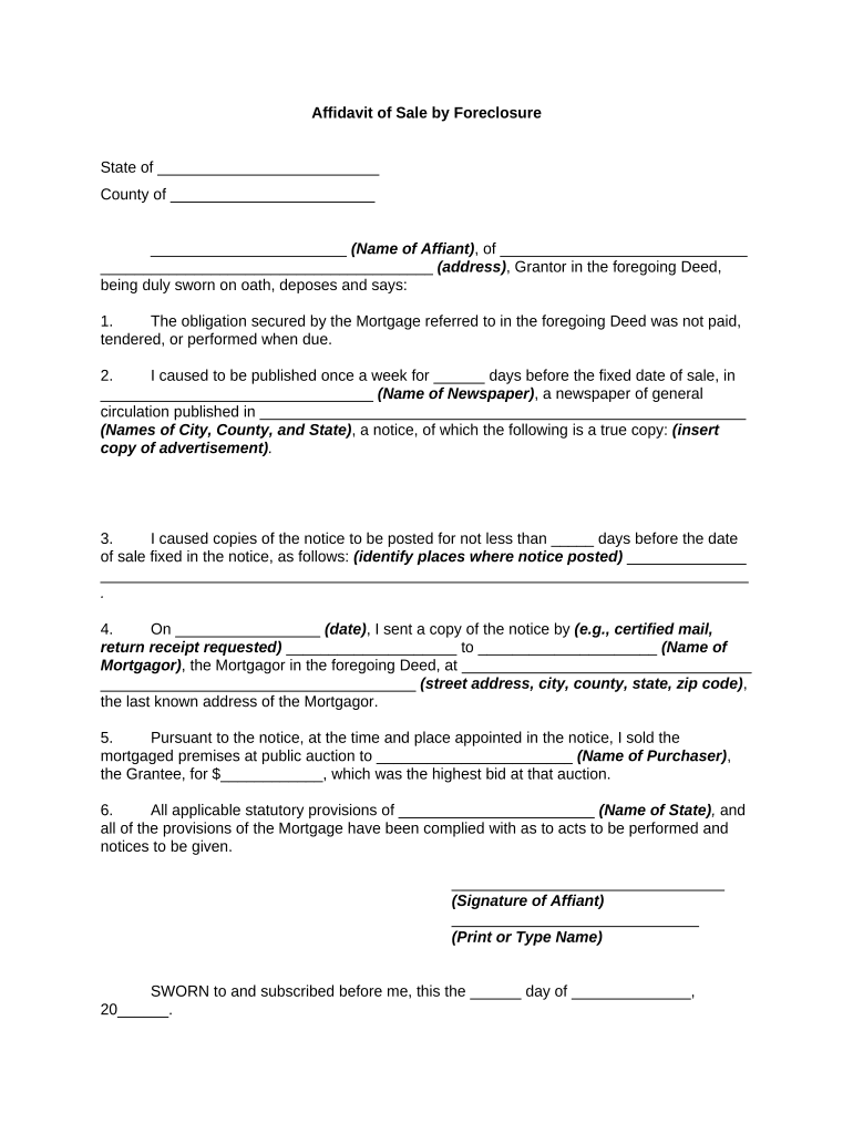 Foreclosure  Form