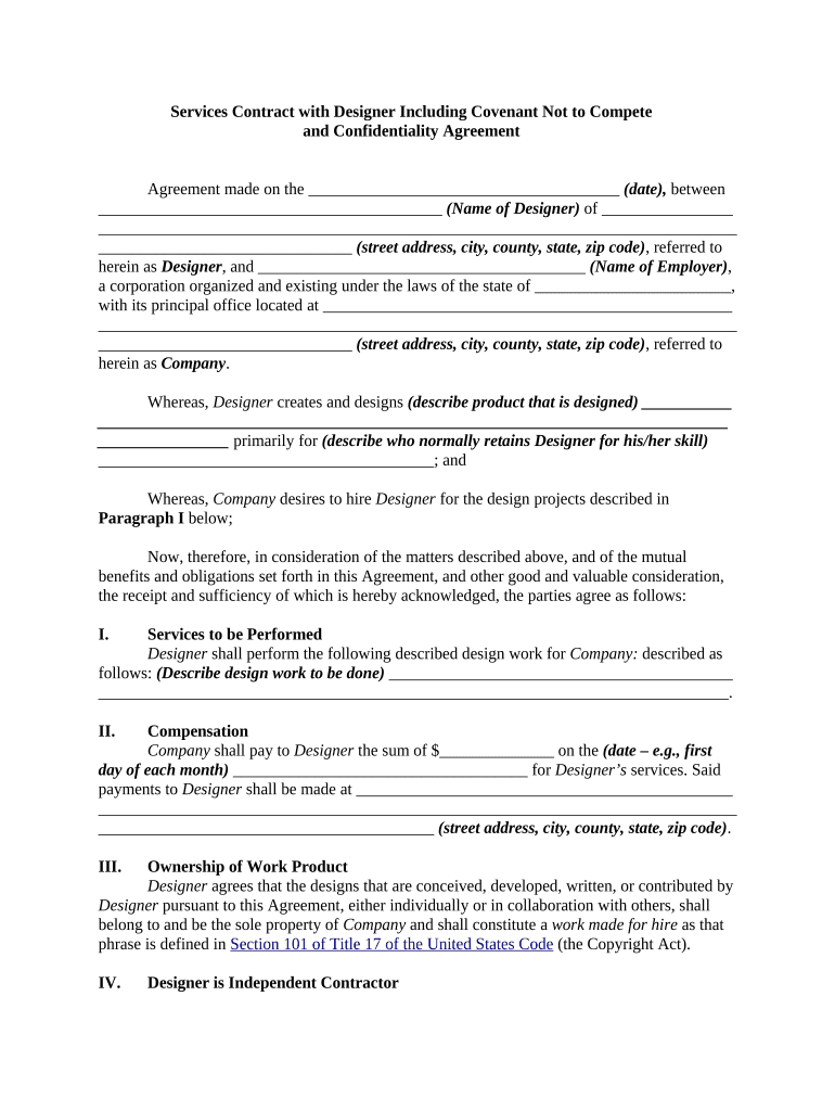 Covenant Agreement Form