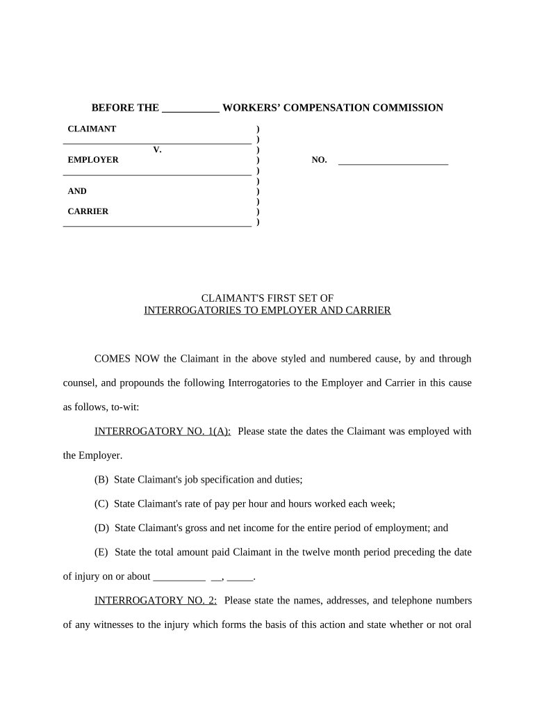 Interrogatories Template  Form