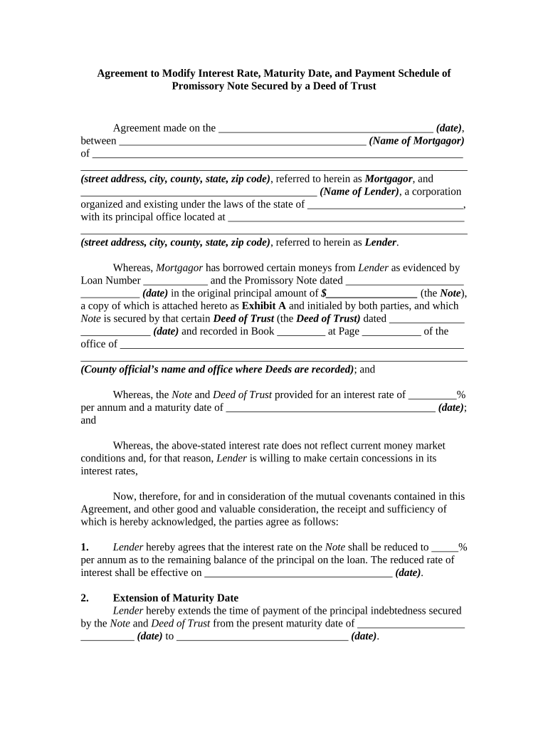 Change Promissory Note  Form