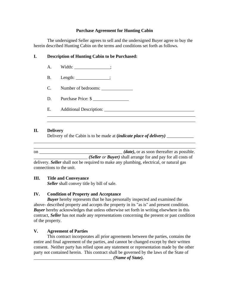 Agreement Hunting  Form