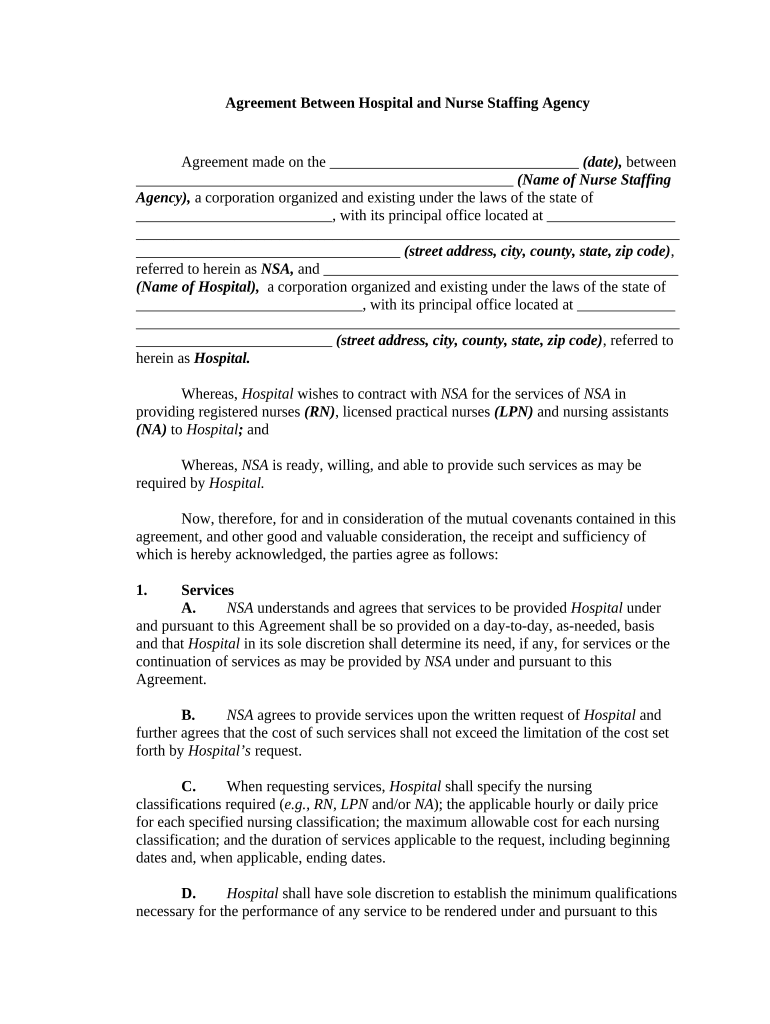 Agreement Staffing PDF  Form