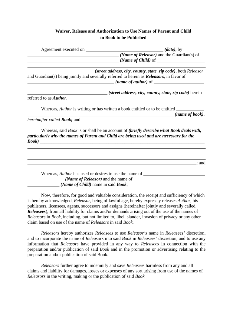 Authorization Parent  Form