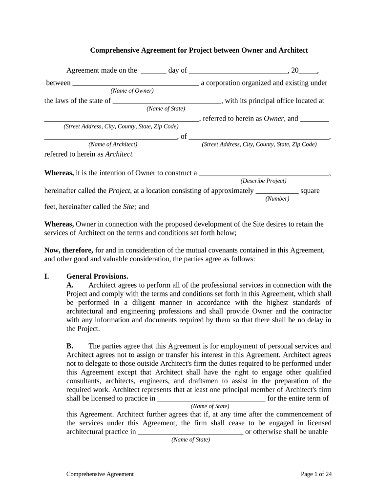Agreement Project Sample  Form