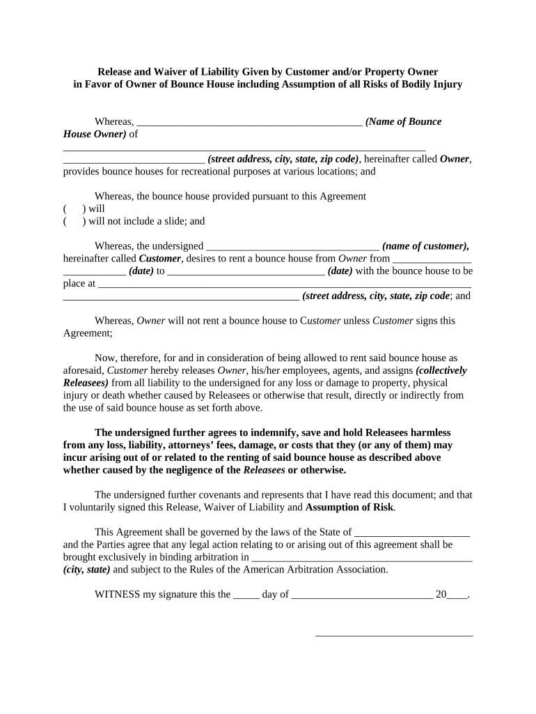 Release House Form