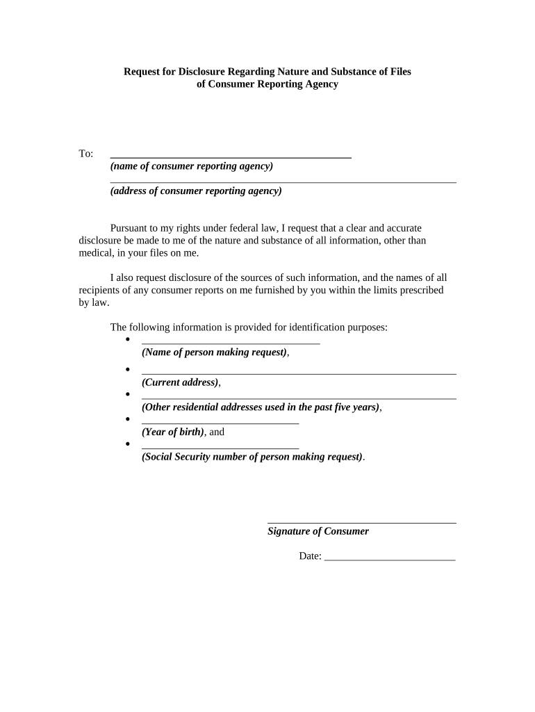 Disclosure Regarding  Form