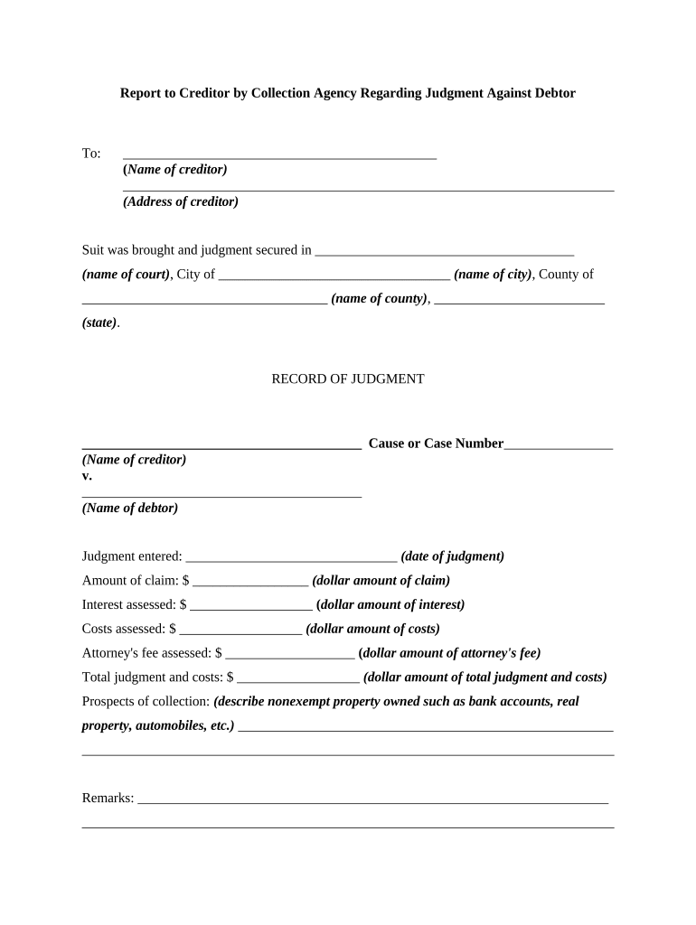 Report Judgment  Form