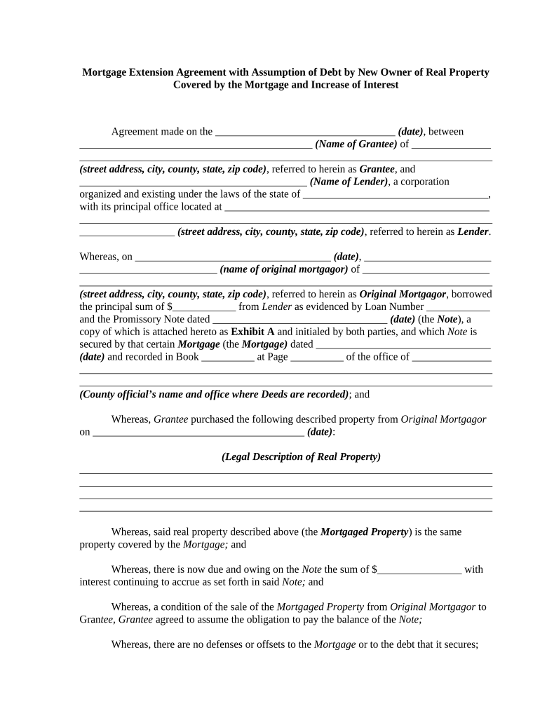 Mortgage Extension  Form