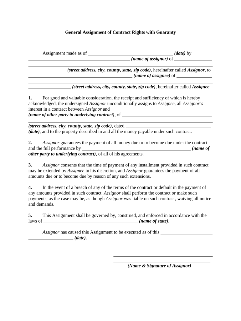 Contract Rights with  Form