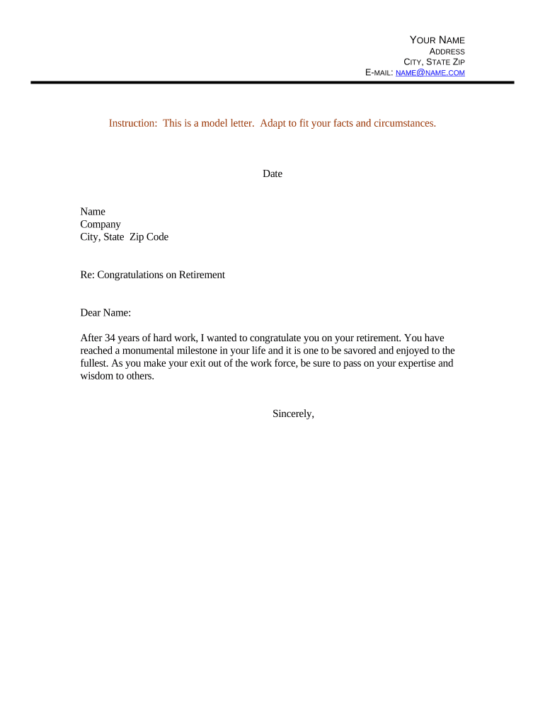 Letter Retirement  Form