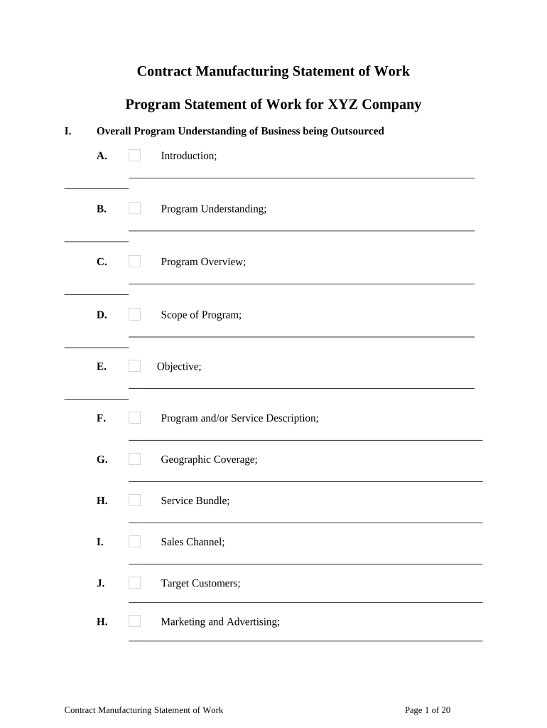 Contract Manufacturing  Form