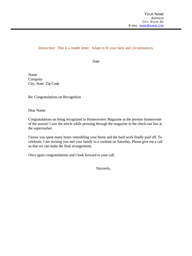 Sample Letter Form Application