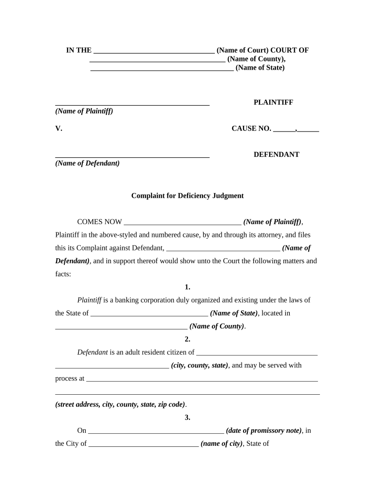 Complaint Petition Template  Form