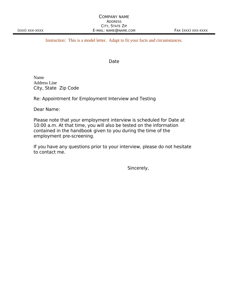 Letter Appointment  Form