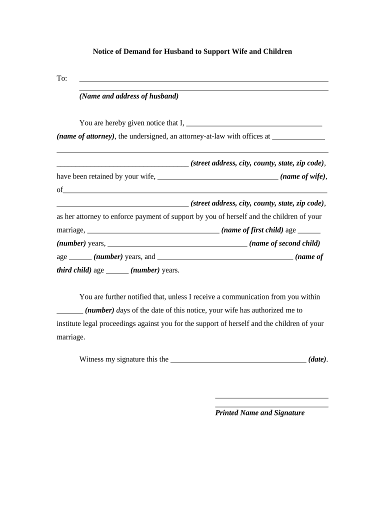 Notice Wife  Form