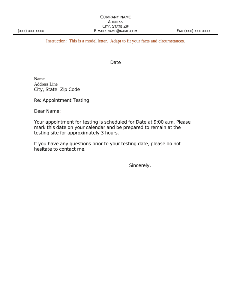 Letter Appointment  Form