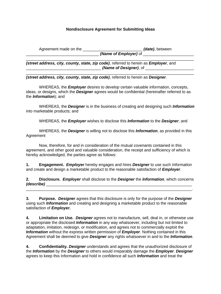 Agreement Ideas  Form