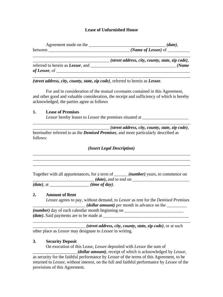 Lease House Form