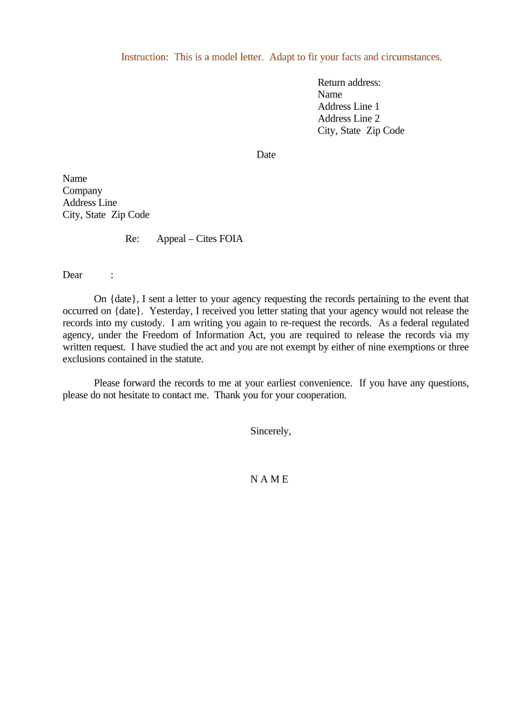Letter Appeal  Form
