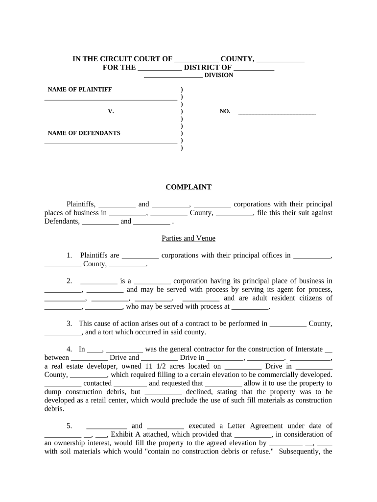 Complaint Sample  Form