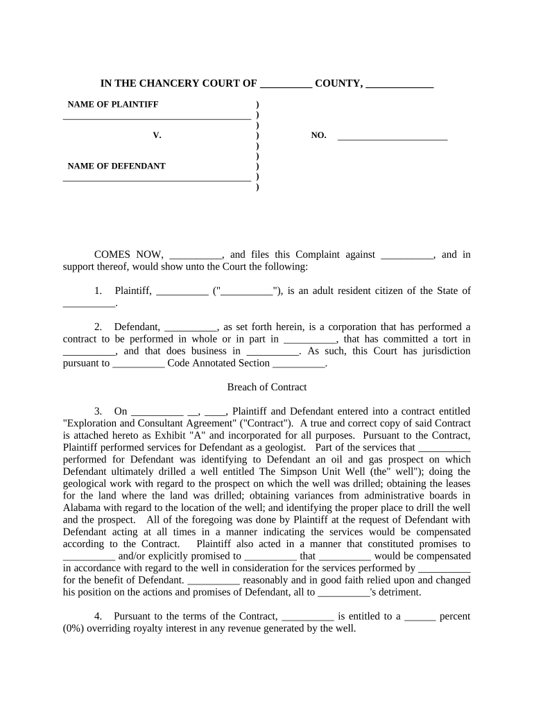 Breach Agreement  Form