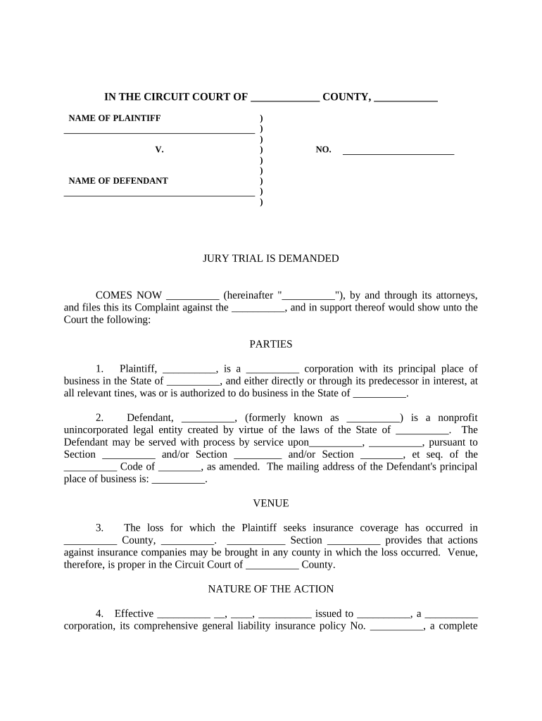 Complaint Judgment  Form