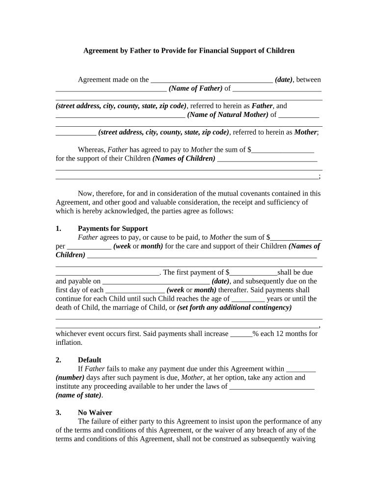 Agreement Children  Form