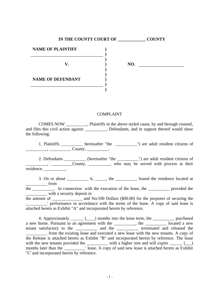 Indaiana Landlord Sample Security Deposit Return Notice  Form