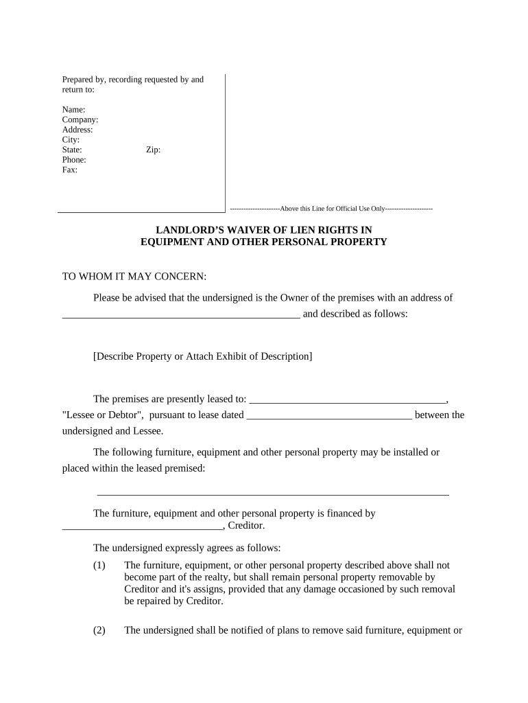 Landlord Waiver Form