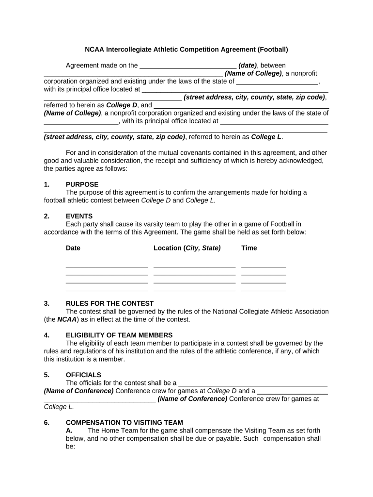 Competition Agreement  Form