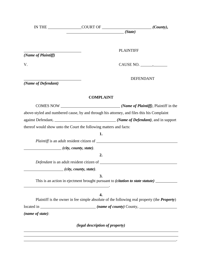 Petition Possession  Form