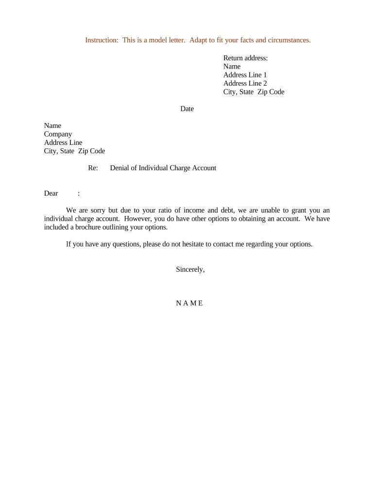 Sample Letter Individual  Form