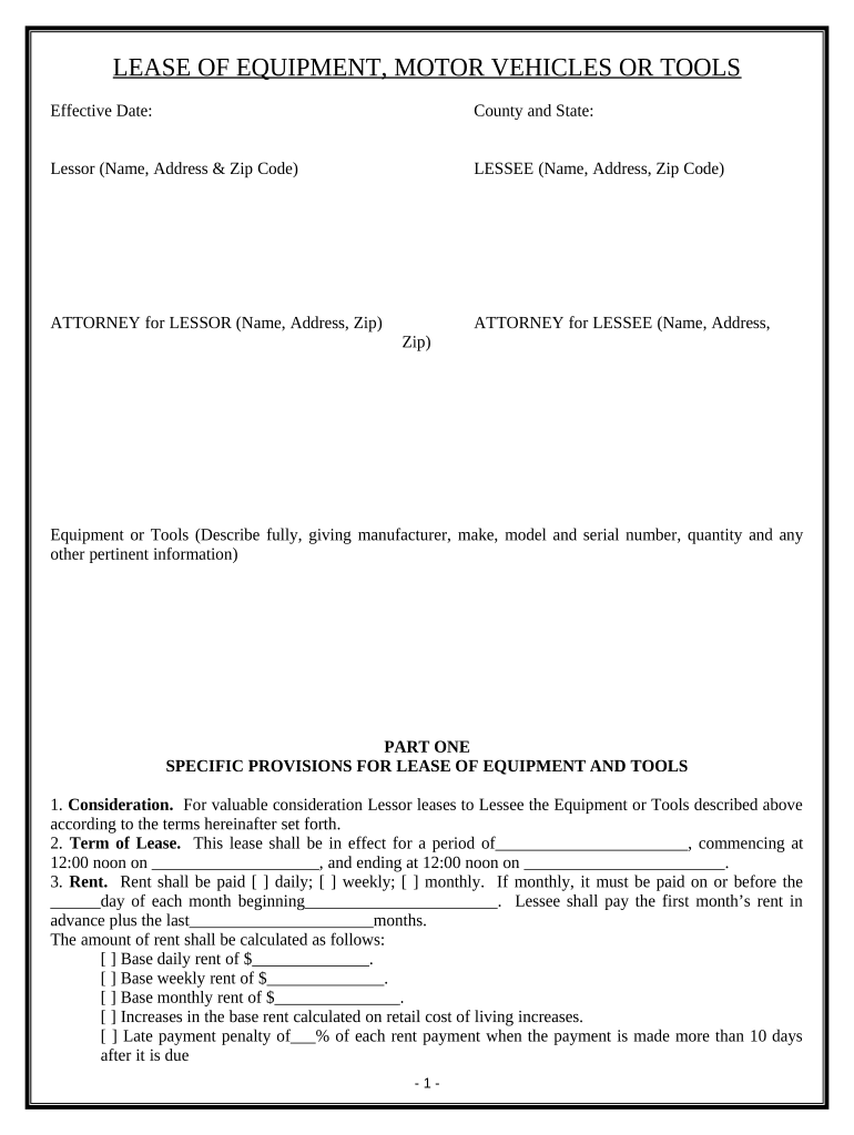 Equipment Lease Detailed  Form