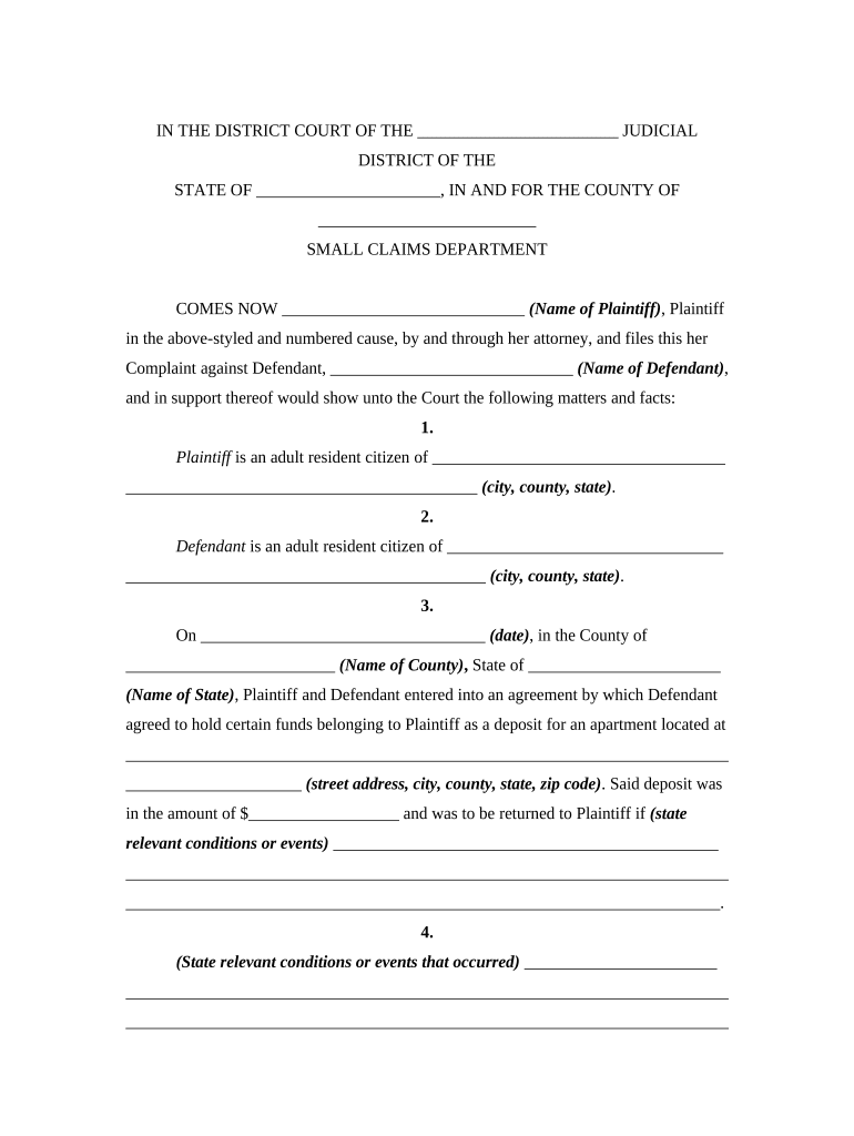 Claims Court  Form