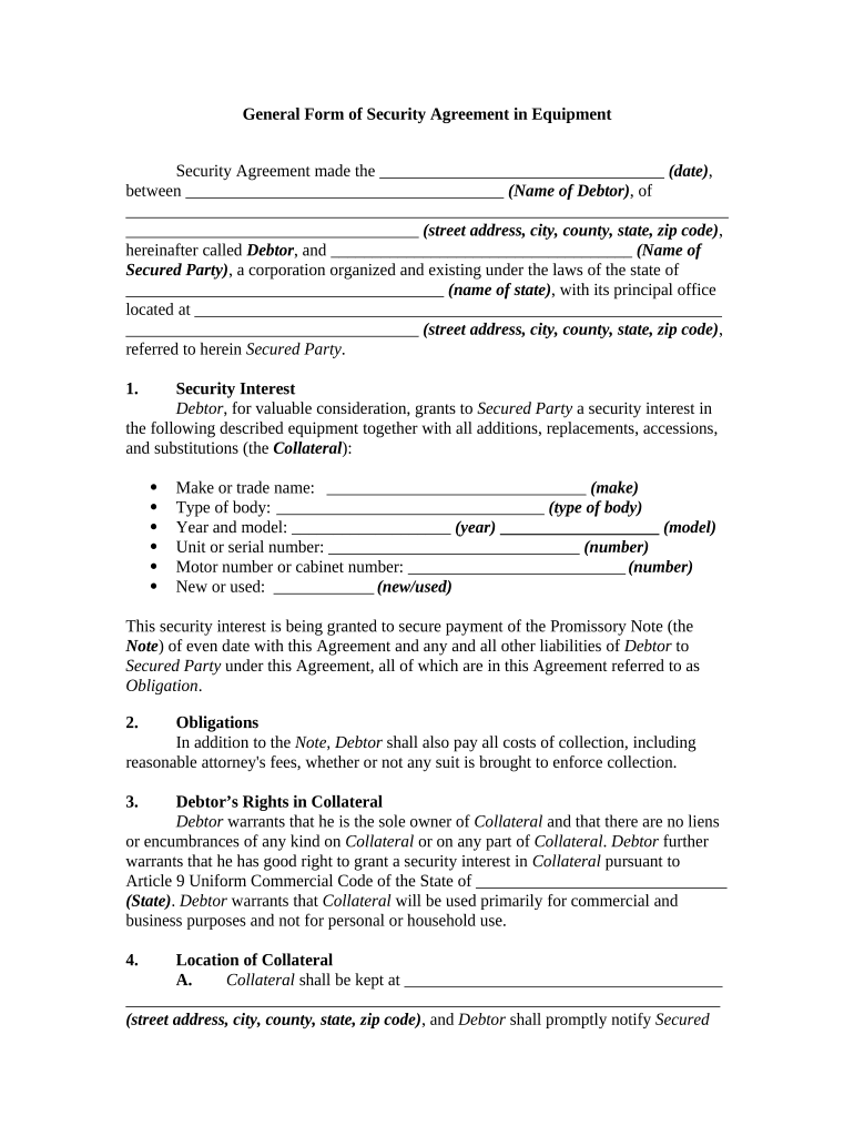 Security Agreement Form