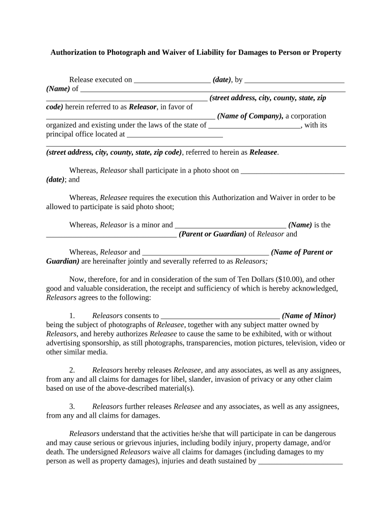 Photograph Waiver  Form