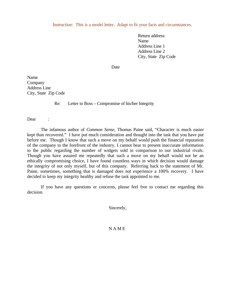 Sample Letter Compromise  Form