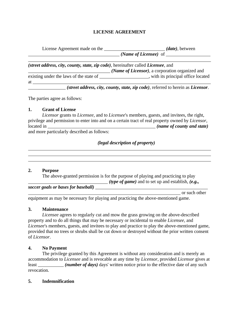 License Field  Form