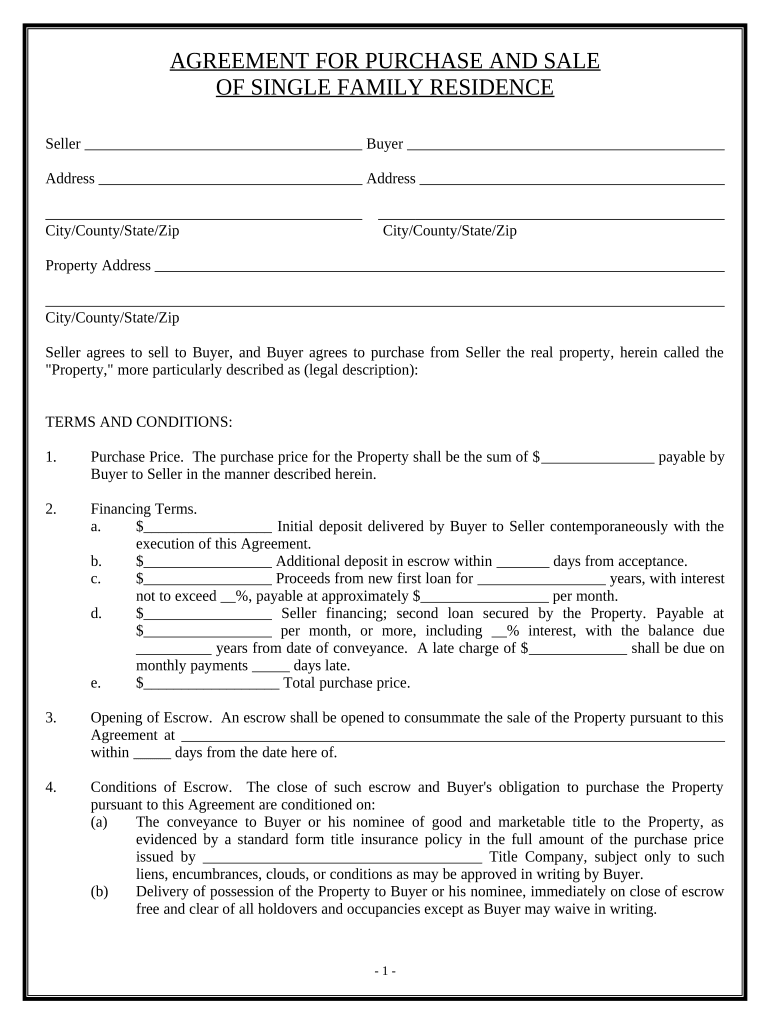 Agreement Home Purchase  Form