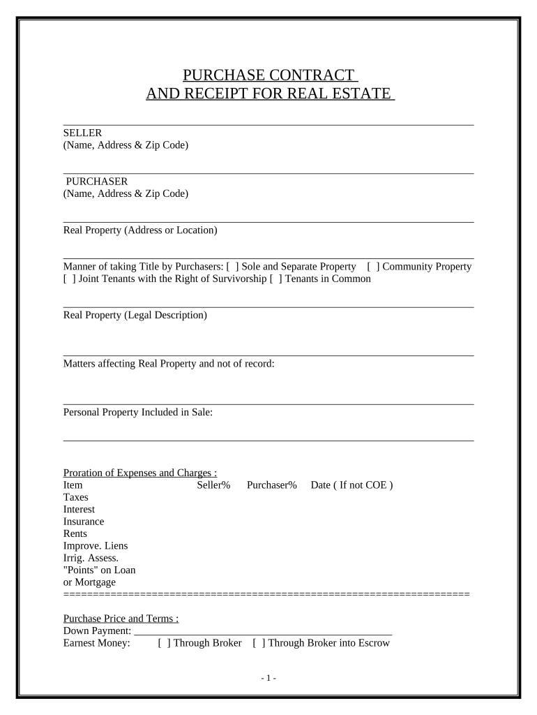 Purchase Contract  Form