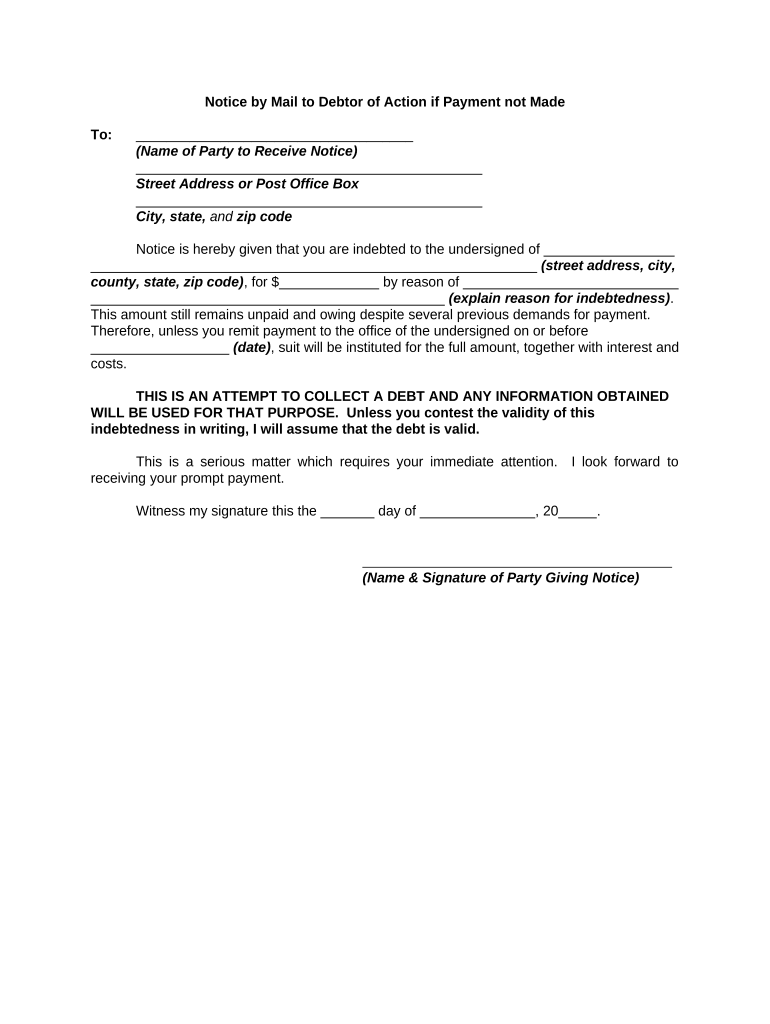 Notice Mail  Form