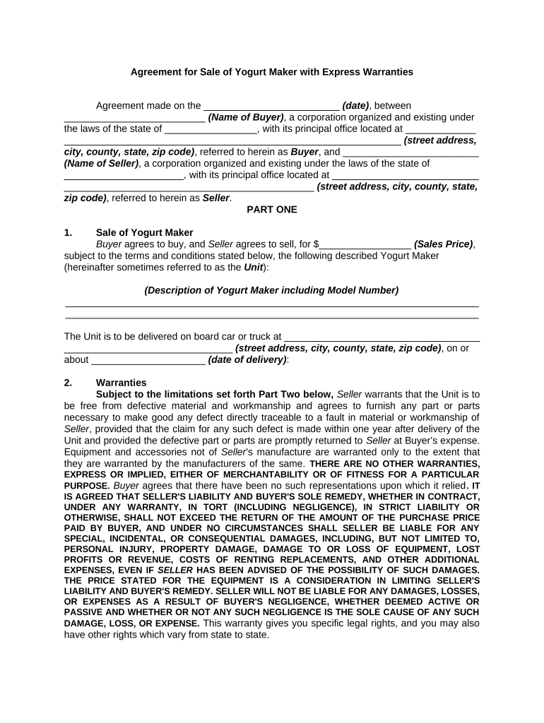 Warranties  Form