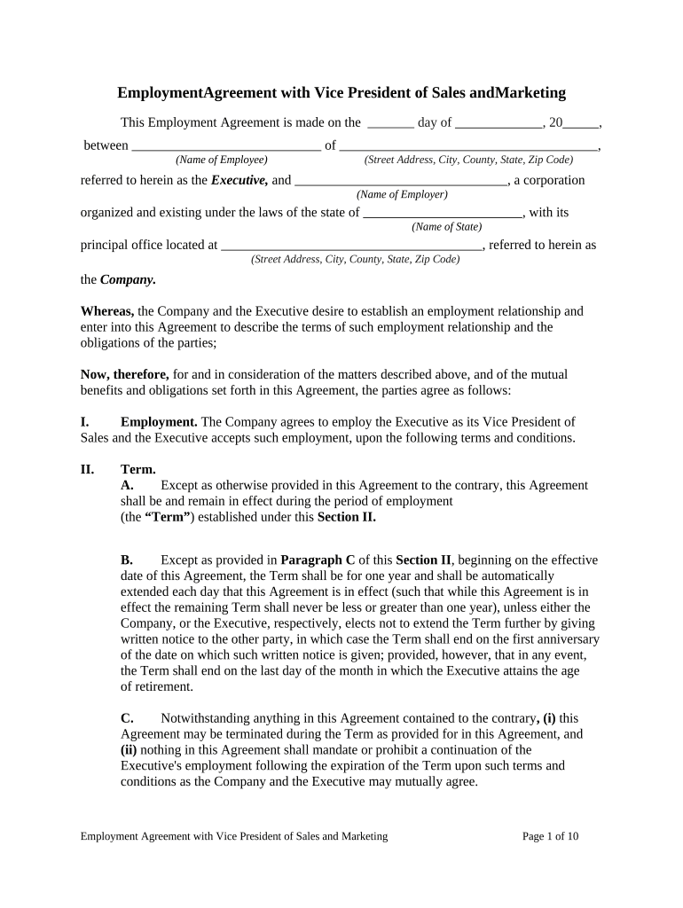 Agreement President  Form