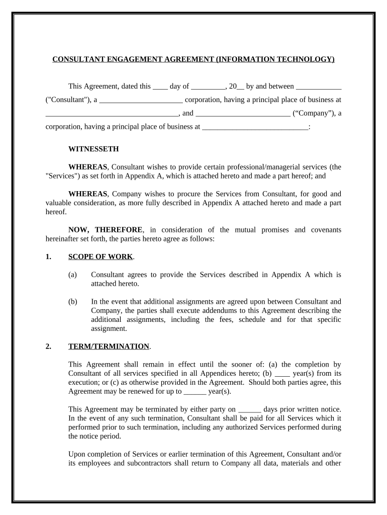 Consulting Agreement Information Technology Detailed