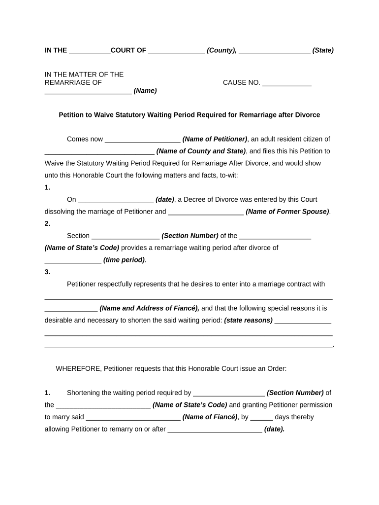 Petition Waive  Form