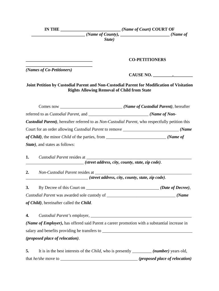 Custodial Parent  Form