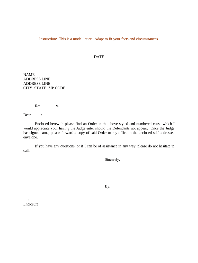 Letter Sending Order  Form