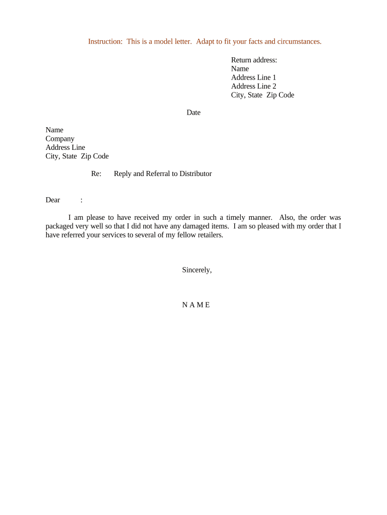 Sample Letter Reply  Form