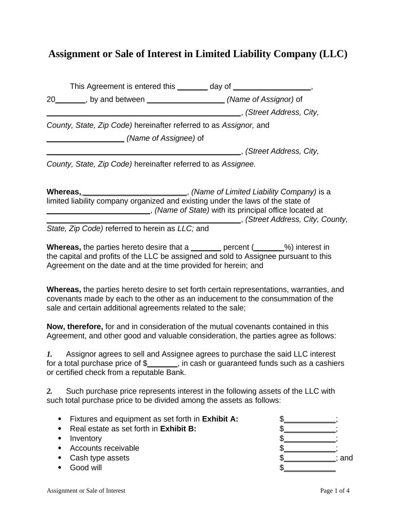 Sale Llc  Form