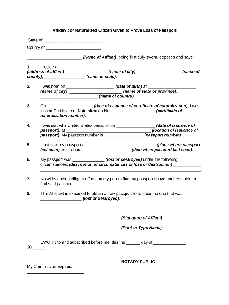 Naturalized Citizenship  Form